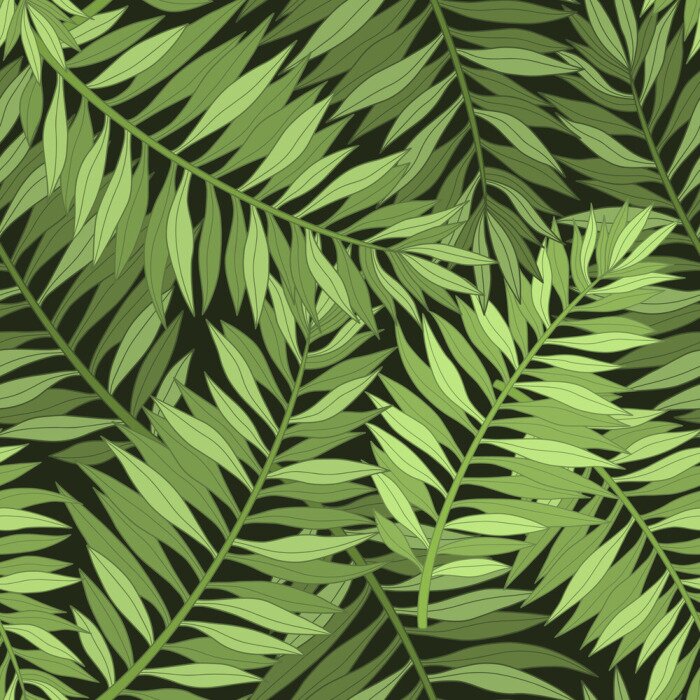 Behang Seamless pattern of the palm branches.