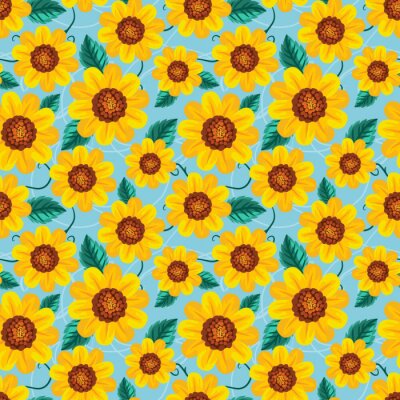 Behang Seamless pattern sunflower