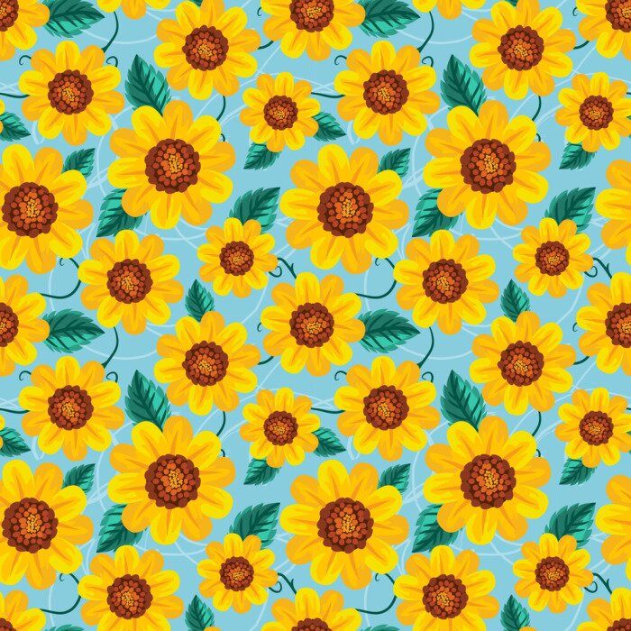 Behang Seamless pattern sunflower