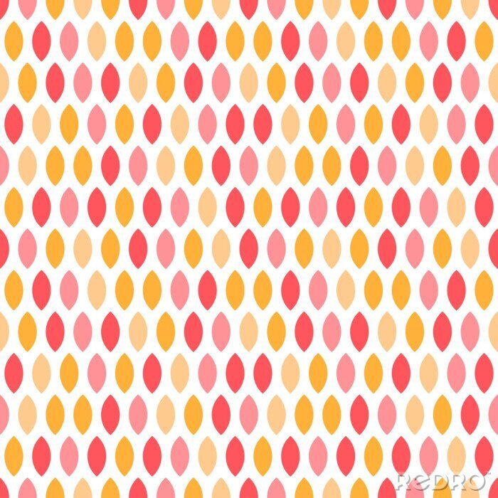 Behang Seamless pattern with pink and orange geometric shapes