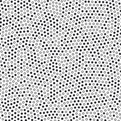 Behang Seamless pattern with small black circles. Minimalist dots background. Black and white vector texture.