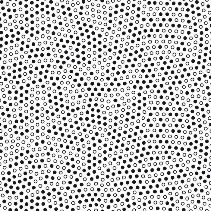 Behang Seamless pattern with small black circles. Minimalist dots background. Black and white vector texture.