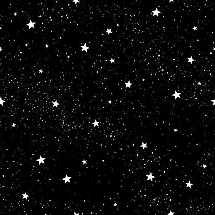Behang Seamless pattern with stars. Hand drawn stars texture. Night starry sky.