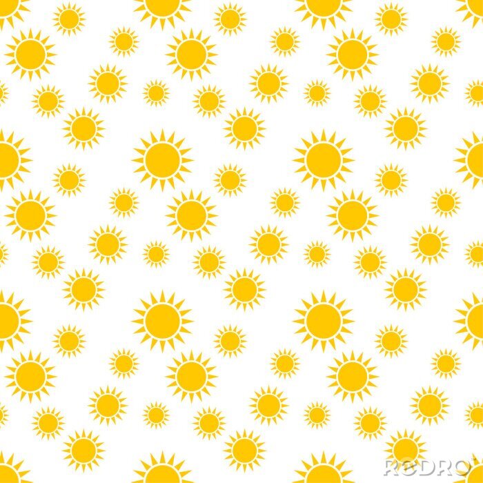 Behang Seamless pattern with suns