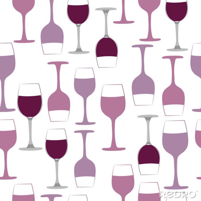 Behang Seamless pattern with wine glass