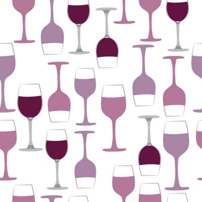 Behang Seamless pattern with wine glass