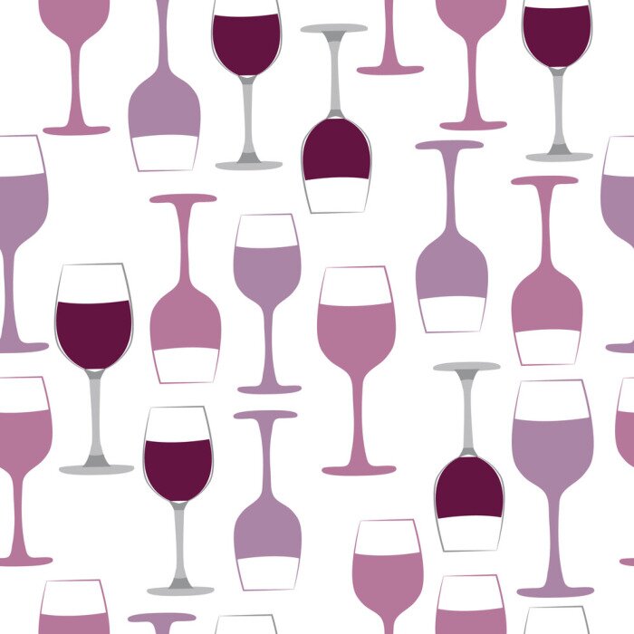 Behang Seamless pattern with wine glass
