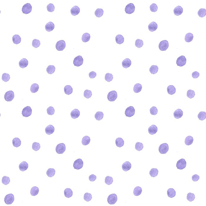 Behang Seamless polka dot pattern from watercolor paint violet circles. illustration for your design.