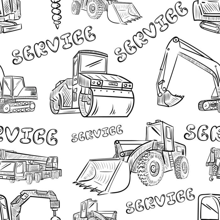 Behang Service and technical machines white