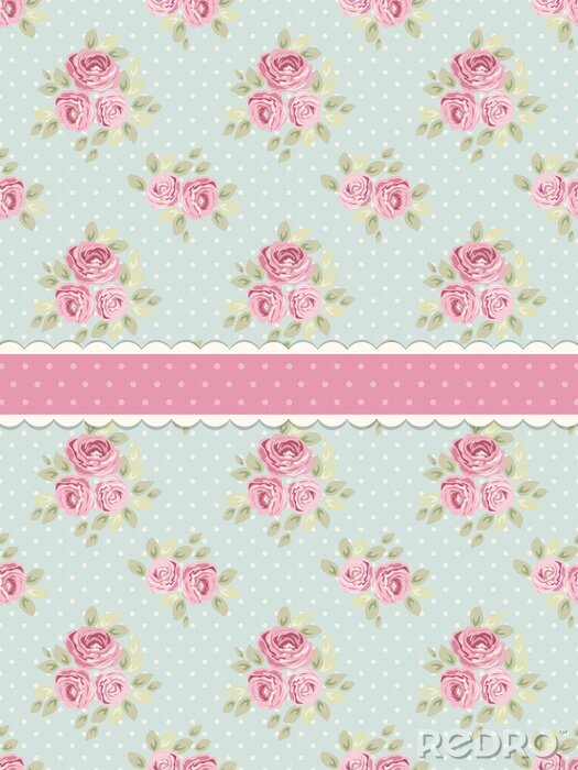 Behang Shabby chic rozenmotief