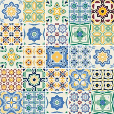 Behang sierlijke portugees decoratieve tegels. Vector.