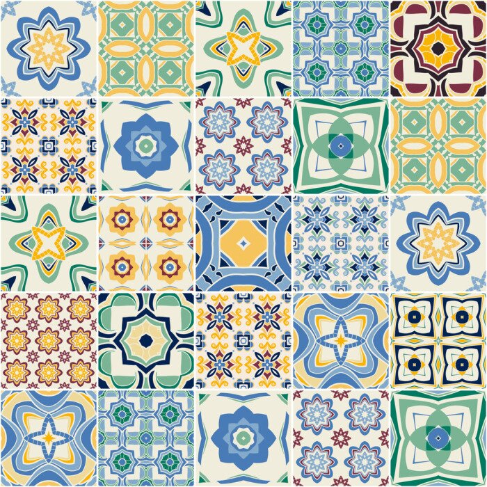 Behang sierlijke portugees decoratieve tegels. Vector.