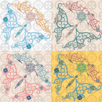 Behang Siervlinders op tegels