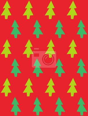 Behang Silhouet van bomen onder rood