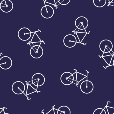 Behang simple pattern with bicycle