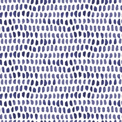 Behang Small blue watercolor texture vector abstract seamless geometrical pattern on white background for fabric, wallpaper, scrapbooking projects or backgrounds.