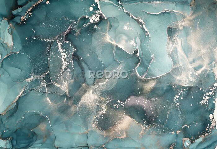 Behang Smaragdgroene kleur abstractie