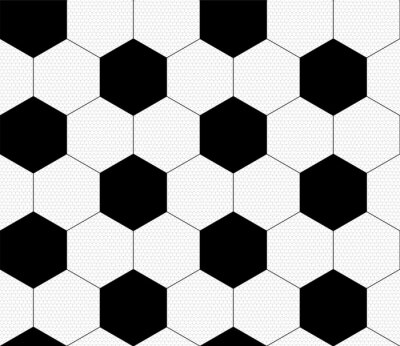 Behang Soccer ball, black and white. Vector seamless pattern. Sport template. Texture of a football