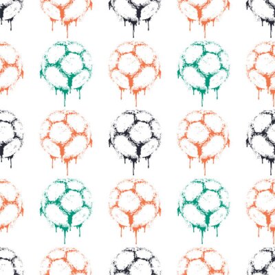Behang Soccer ball. Vector illustration of seamless pattern.