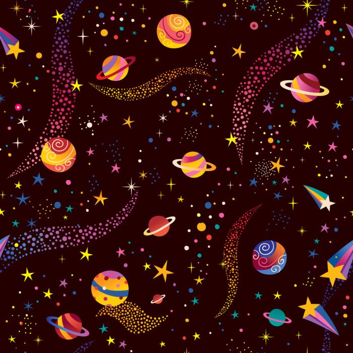 Behang space cosmos seamless pattern