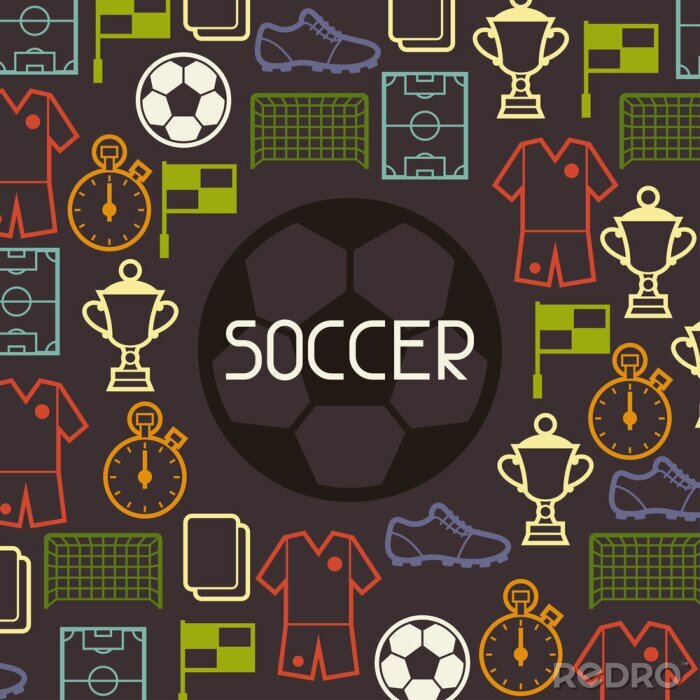 Behang Sport achtergrond met voetbal symbolen.