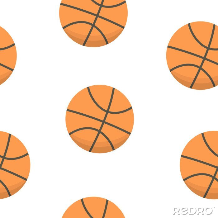 Behang Sport achtergrondontwerp. basketbal ballen vector patroon.