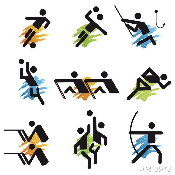Behang sport iconen