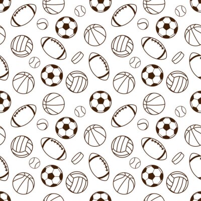 Behang Sport naadloos patroon. Vector illustratie.