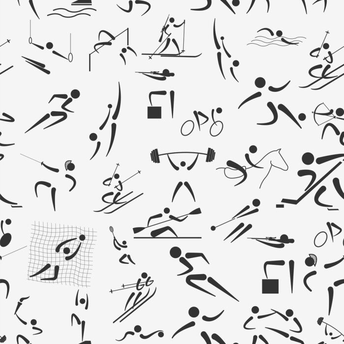 Behang Sport naadloos patroon. vlakke stijl