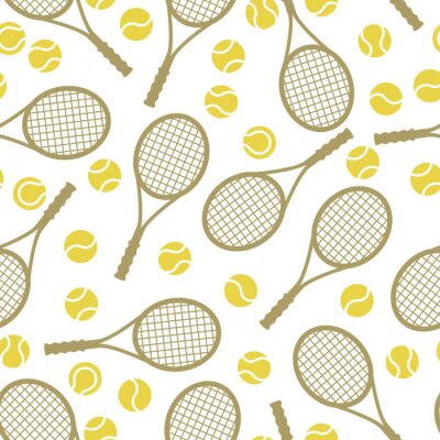 Behang Sport naadloze patroon met tennis iconen in plat design stijl.