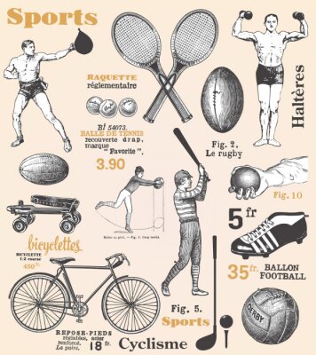 Behang Sport - Poster met Franse tekst