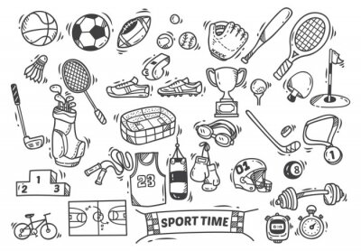 Behang sport thema doodle