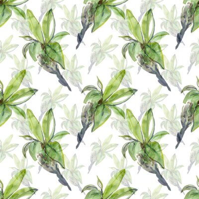 Behang Spring tak van vogelkers naadloos patroon