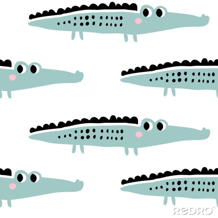 Behang Sprookjesachtige krokodillen