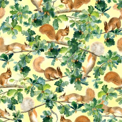 Sticker Squirrels and oak