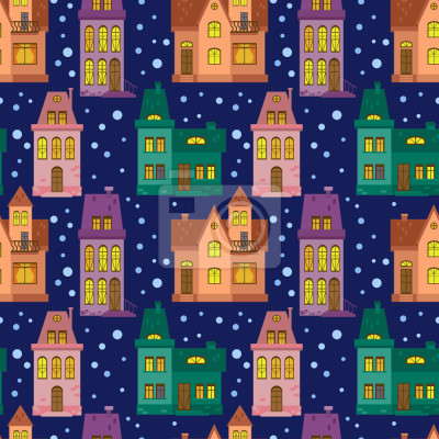 Behang Stad bij nacht