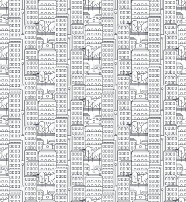 Behang Stad Naadloze Patroon