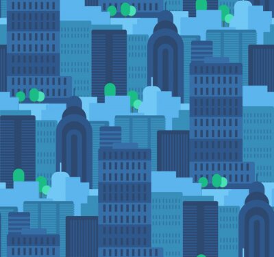 Behang Stad Naadloze Patroon