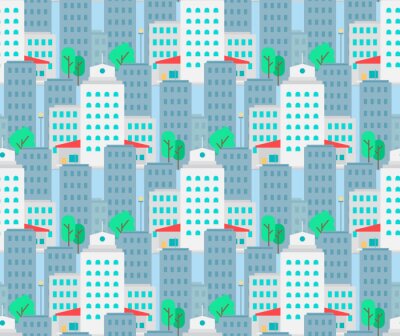 Behang Stad Naadloze Patroon