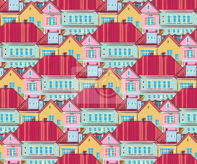 Behang Stadshuizen Van Boven