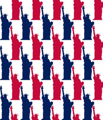 Behang standbeeld van vrijheid naadloze patroon