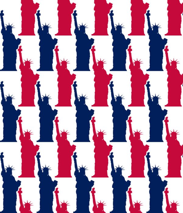 Behang standbeeld van vrijheid naadloze patroon