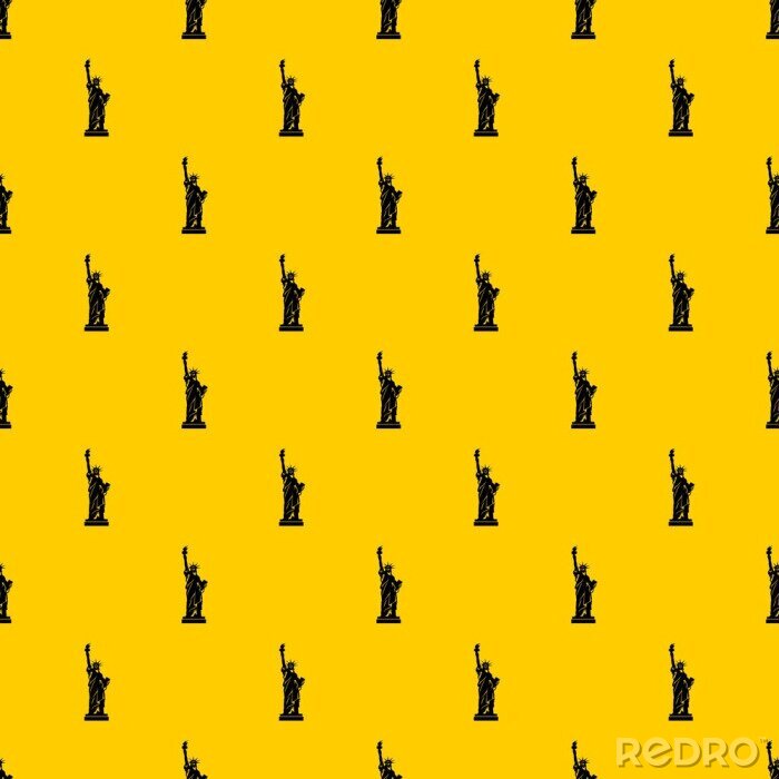 Behang Statue of liberty pattern seamless vector repeat geometric yellow for any design