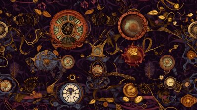 Behang Steampunk klokken