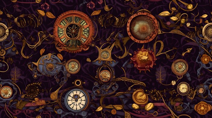 Behang Steampunk klokken