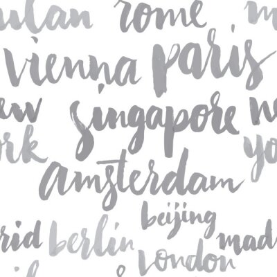 Behang Steden van de wereld naadloos patroon