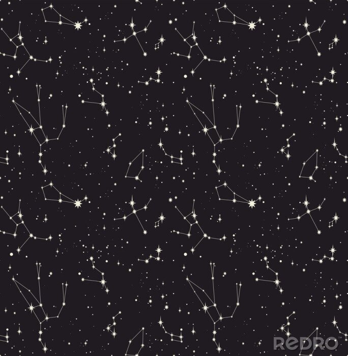 Behang Ster sterrenbeeld naadloze vector patroon