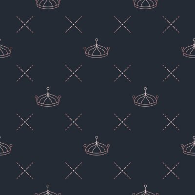 Behang Stijlvolle glamour met een kroon en diamanten