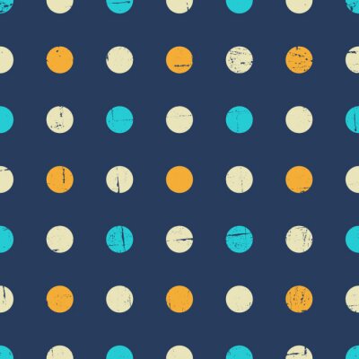 Behang Stippen uit de oude stijl op een donkerblauwe achtergrond