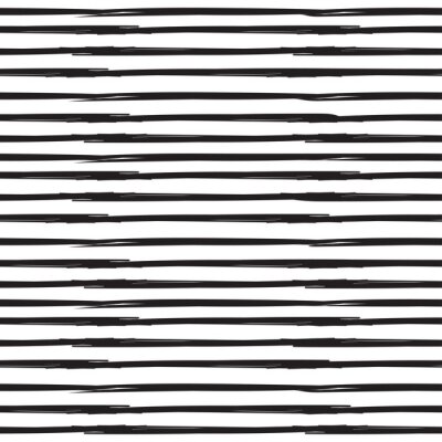 Behang Straight, parallel lines. Grunge linear backdrop. Vector seamless pattern, variable width stripes.
